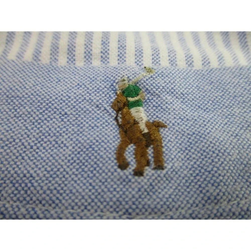 Ralph Lauren Shirt Youth XL Patchwork Striped Button Down Oxford Multicolor‎